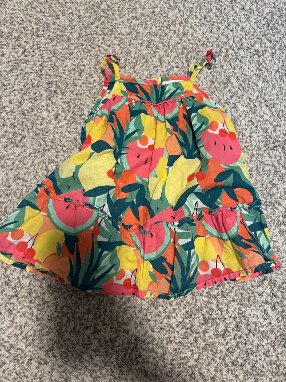 The Children's Place Tropical Fruit Camisole Dress - Yellow, Pink & Green